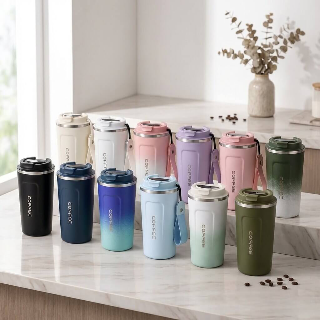 Thermal Mug with Temperature Display | Smart Drinking Cup Made of Stainless Steel | Themiora