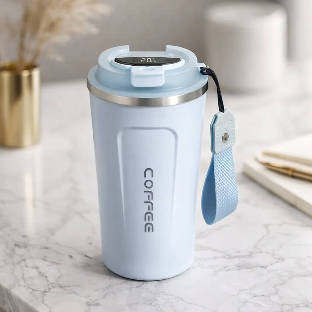 Thermal Mug with Temperature Display | Smart Drinking Cup Made of Stainless Steel | Themiora