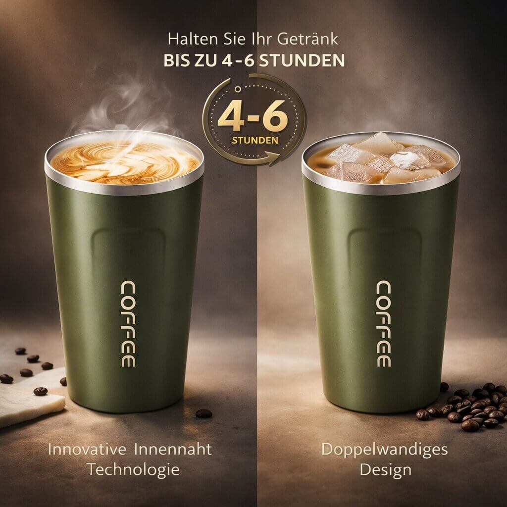 Thermobecher mit Temperaturanzeige | Smarter Trinkbecher aus Edelstahl | Themiora