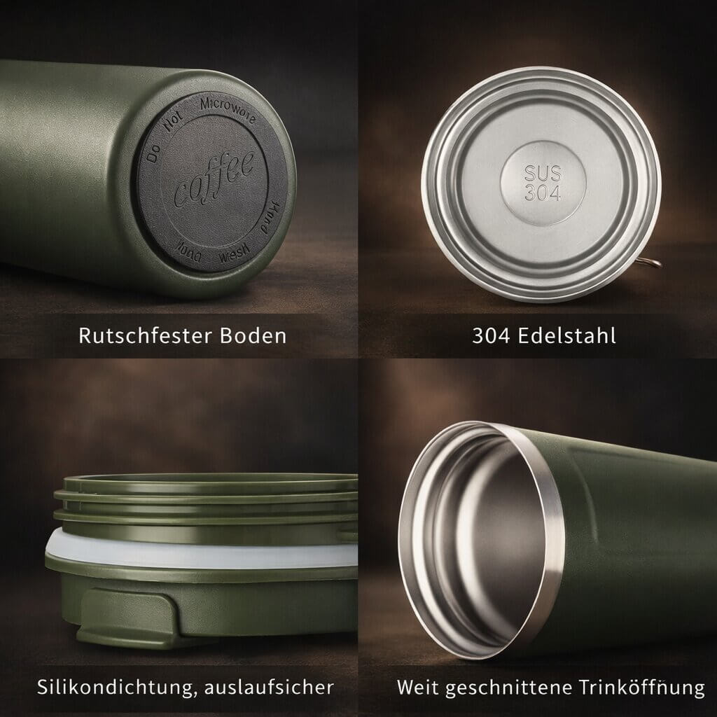 Thermal Mug with Temperature Display | Smart Drinking Cup Made of Stainless Steel | Themiora