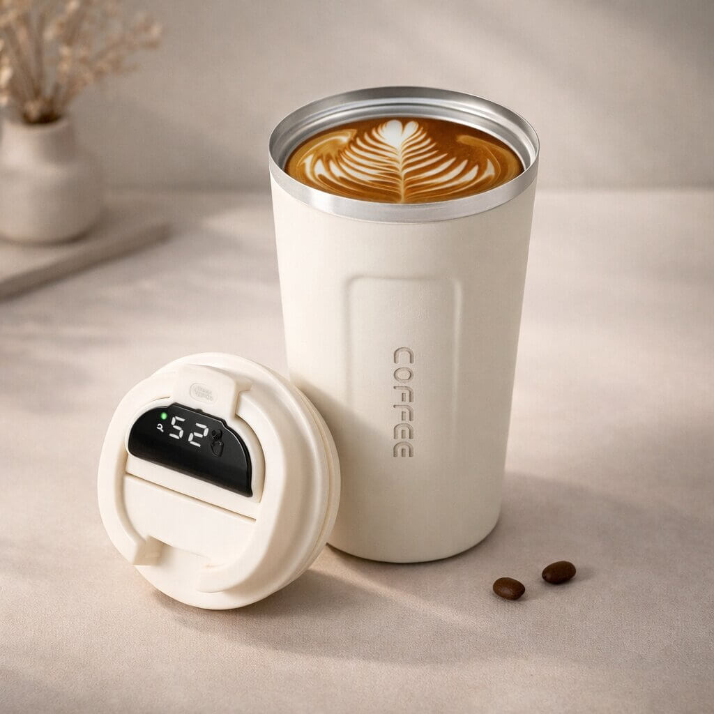Thermal Mug with Temperature Display | Smart Drinking Cup Made of Stainless Steel | Themiora