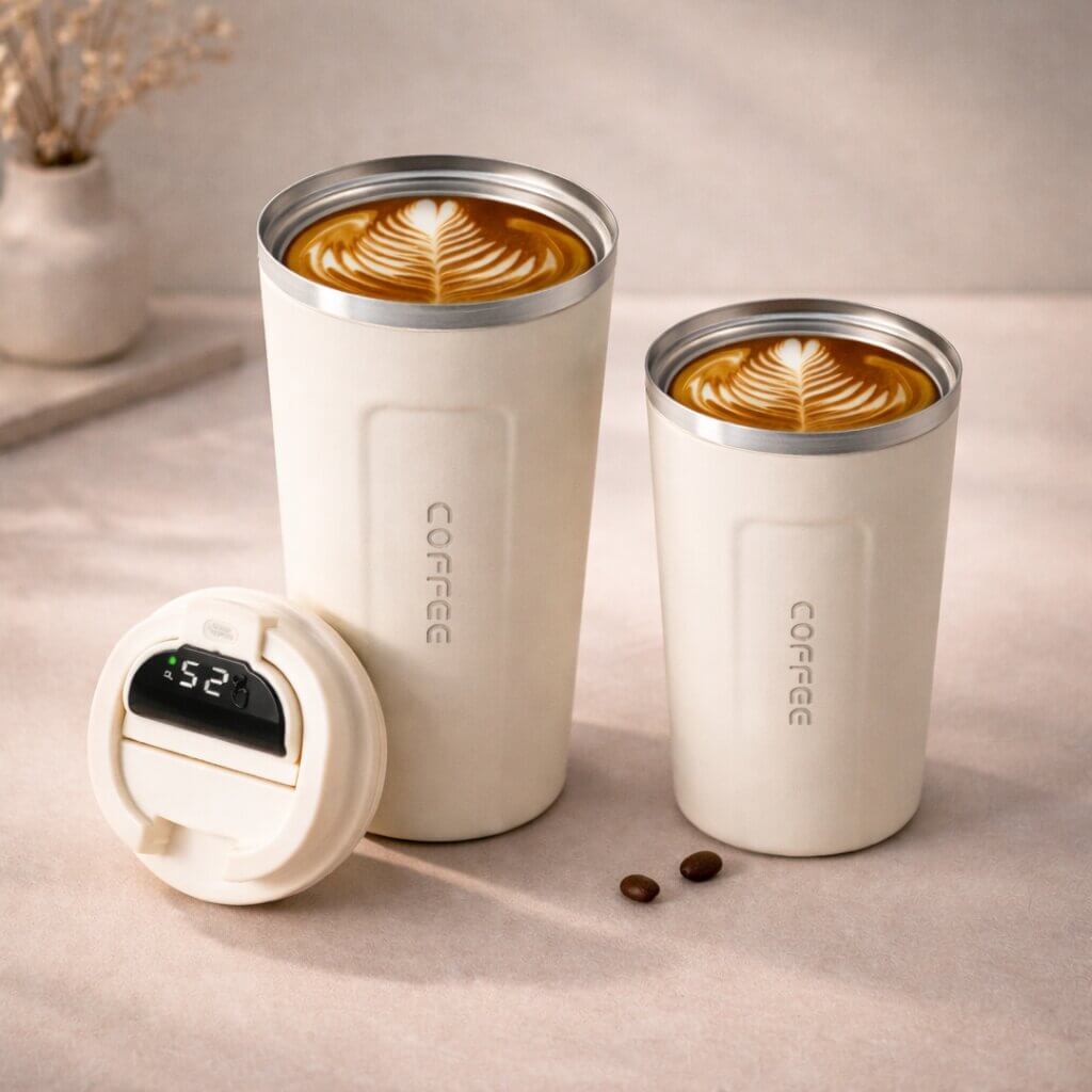 Thermal Mug with Temperature Display | Smart Drinking Cup Made of Stainless Steel | Themiora