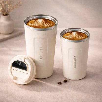 Thermal Mug with Temperature Display | Smart Drinking Cup Made of Stainless Steel | Themiora