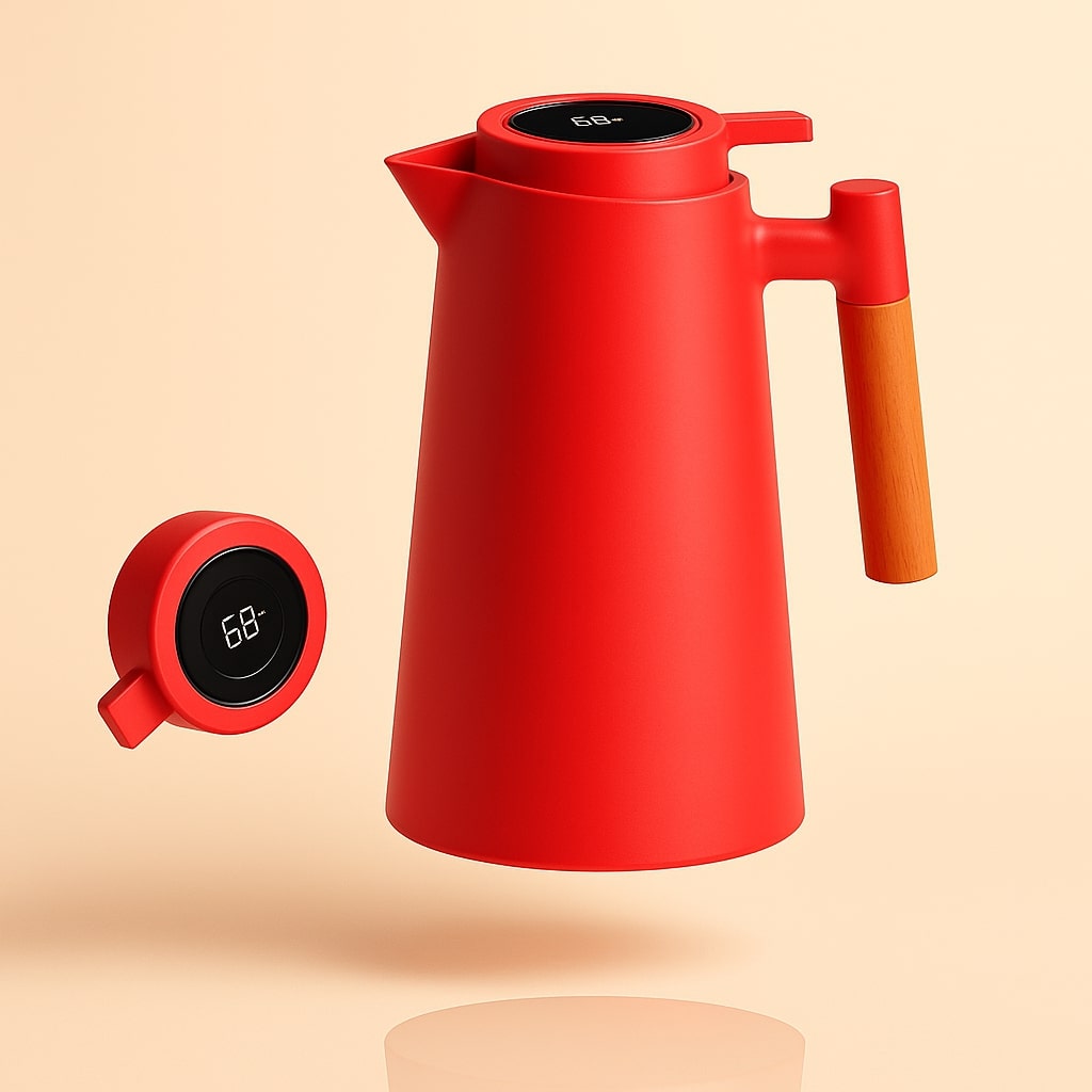 Thermal Carafe with Temperature Display | Insulated Carafe 1 Liter for Coffee & Tea | Heatina