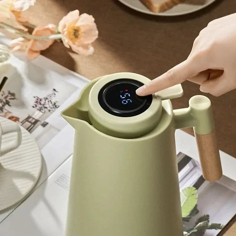 Thermal Carafe with Temperature Display | Insulated Carafe 1 Liter for Coffee & Tea | Heatina