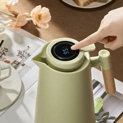 Thermal Carafe with Temperature Display | Insulated Carafe 1 Liter for Coffee & Tea | Heatina