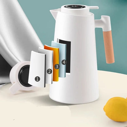 Thermal Carafe with Temperature Display | Insulated Carafe 1 Liter for Coffee & Tea | Heatina