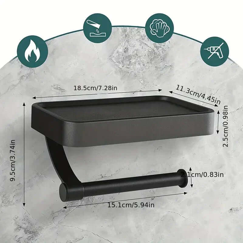 Stainless Steel Toilet Paper Holder | Toilet Paper Holder with Storage | WC Roll Holder | Rollix