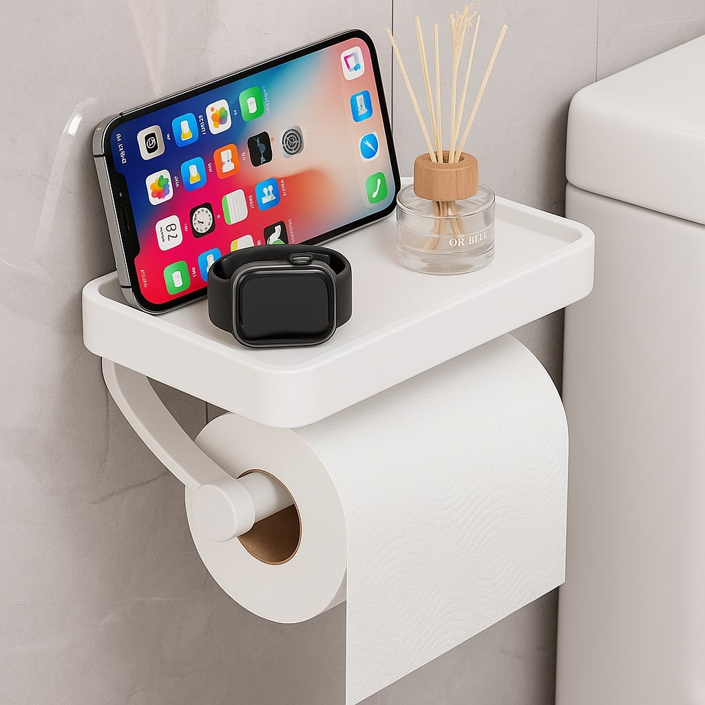 Toilettenpapierhalter aus Edelstahl | Toilettenpapierhalter mit Stauraum | WC-Rollenhalter | Rollix