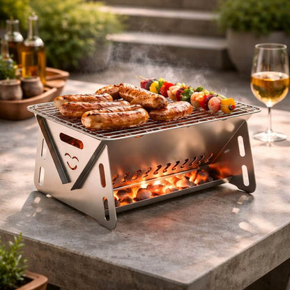 Portabler Holzkohlegrill | Holzkohlegrill für Garten, Camping & Outdoor | Grill Stahl