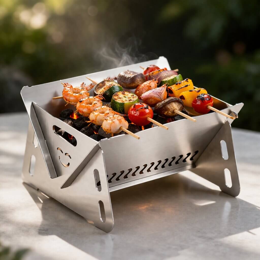 Portabler Holzkohlegrill | Holzkohlegrill für Garten, Camping & Outdoor | Grill Stahl
