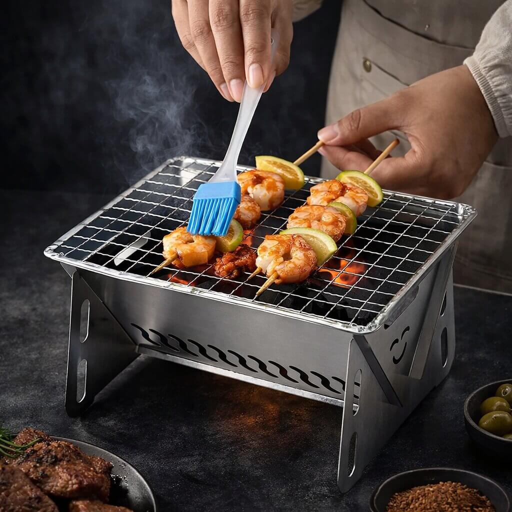 Portabler Holzkohlegrill | Holzkohlegrill für Garten, Camping & Outdoor | Grill Stahl