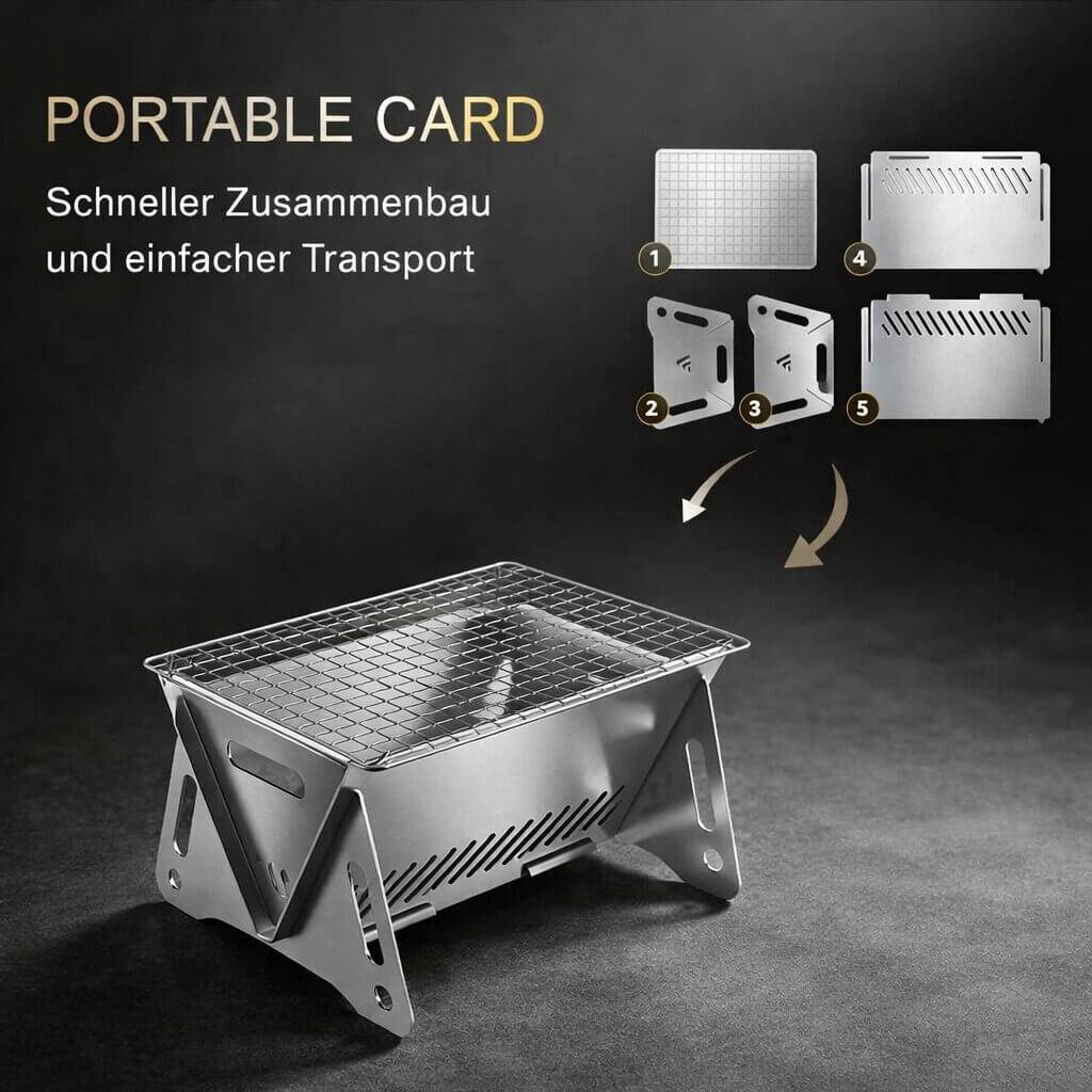 Portable Charcoal Grill | Charcoal Grill for Garden, Camping & Outdoor | Grill Steel
