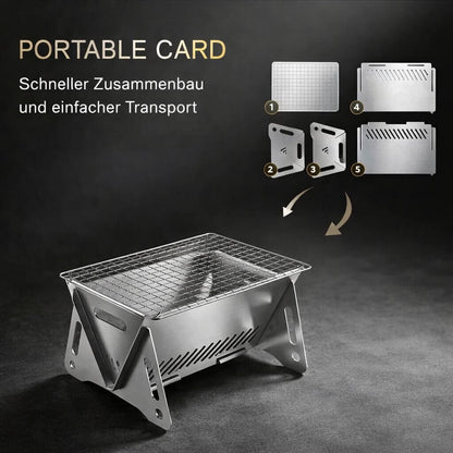 Portable Charcoal Grill | Charcoal Grill for Garden, Camping & Outdoor | Grill Steel