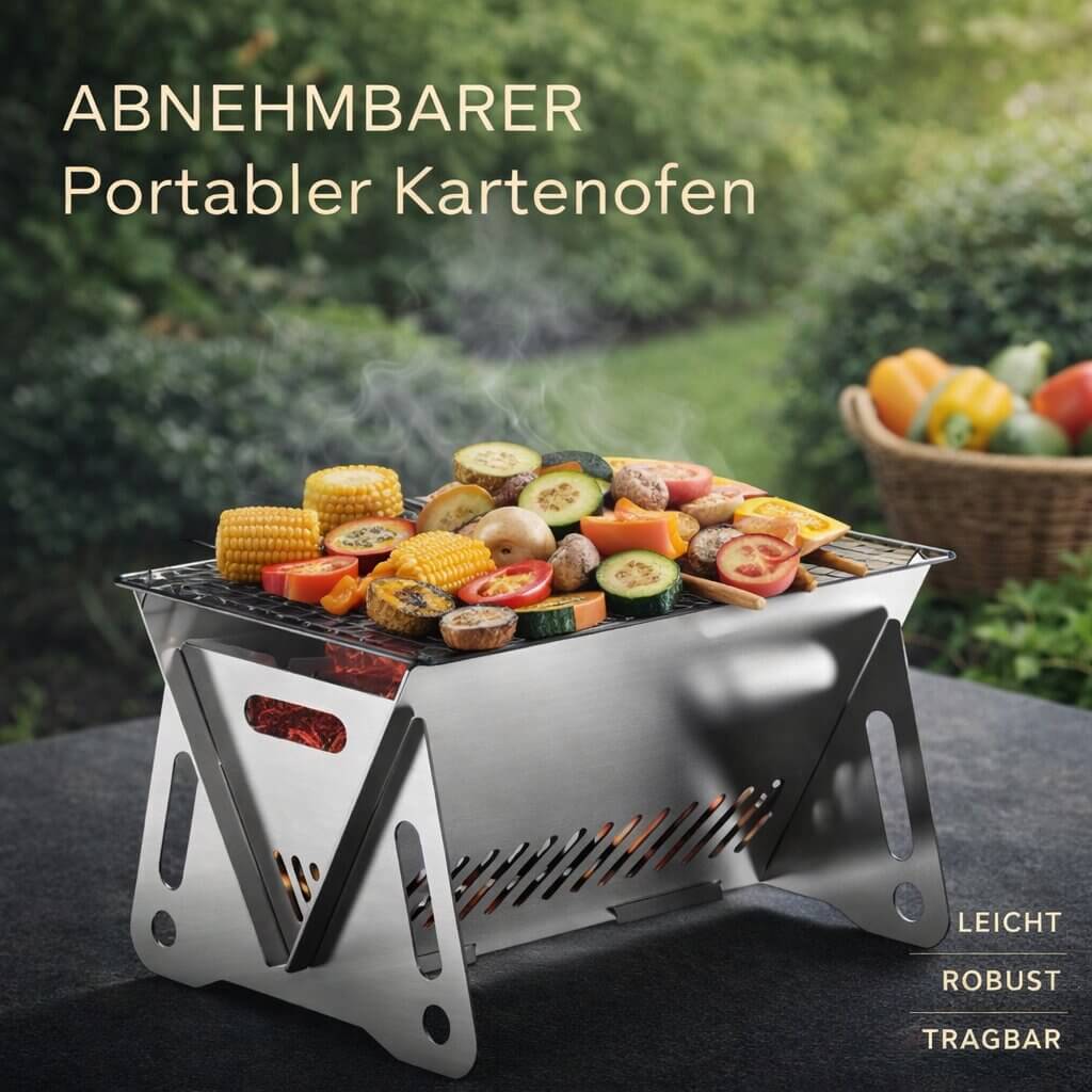 Portable Charcoal Grill | Charcoal Grill for Garden, Camping & Outdoor | Grill Steel