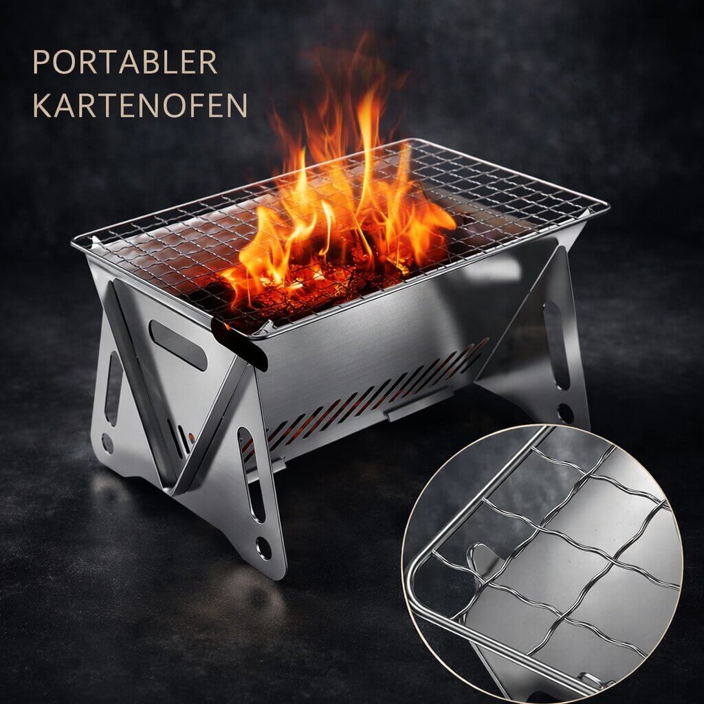 Portable Charcoal Grill | Charcoal Grill for Garden, Camping & Outdoor | Grill Steel