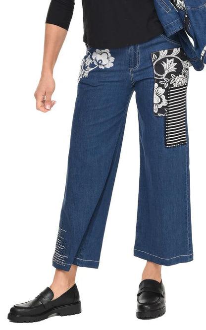 Tulip Clothing Wylie Denim Damenhose mit Ernteblumen