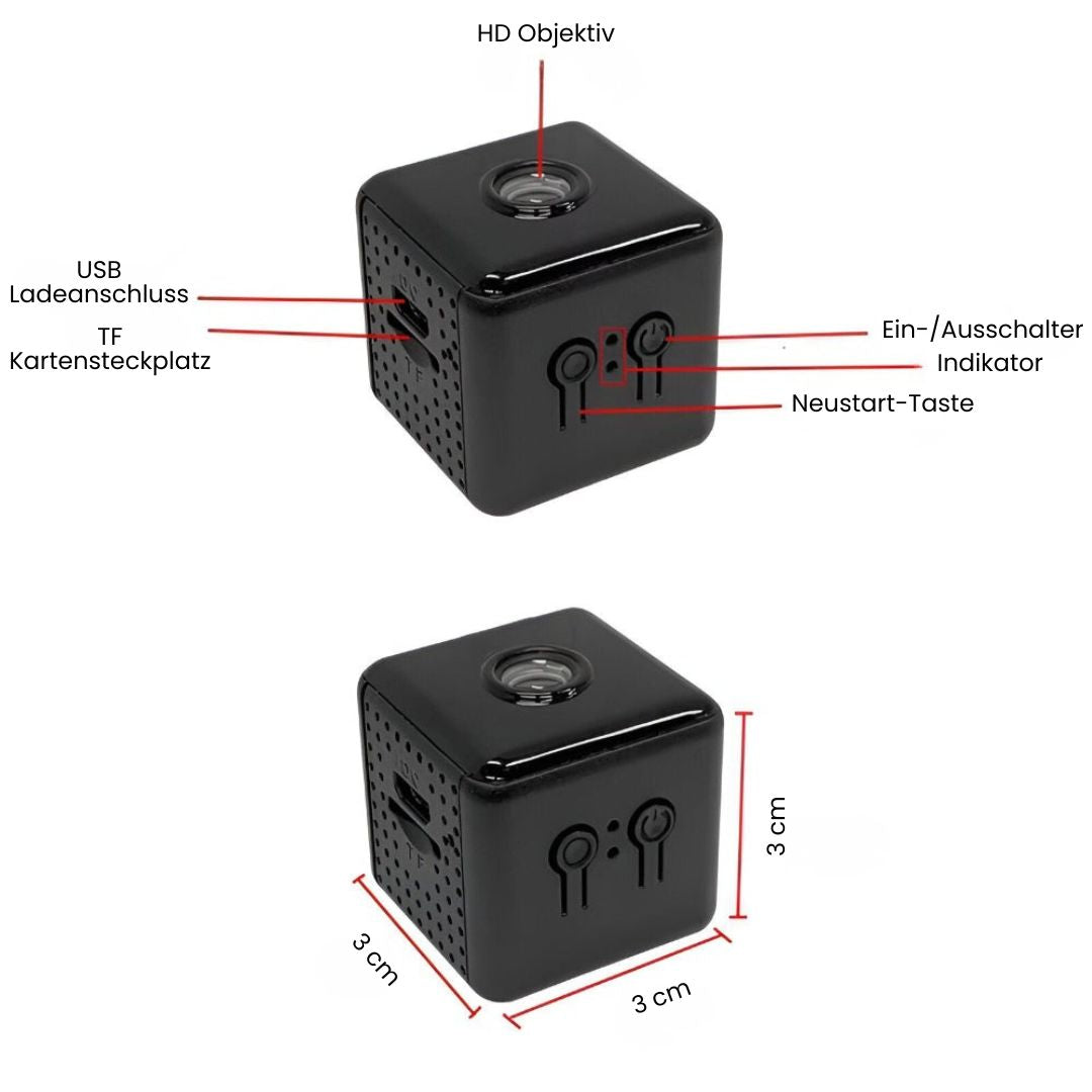 Surveillance Camera for Outdoor & Indoor | Mini Wi-Fi Camera with Live Transmission to Phone | Wireless & Compact | MiniGuardian