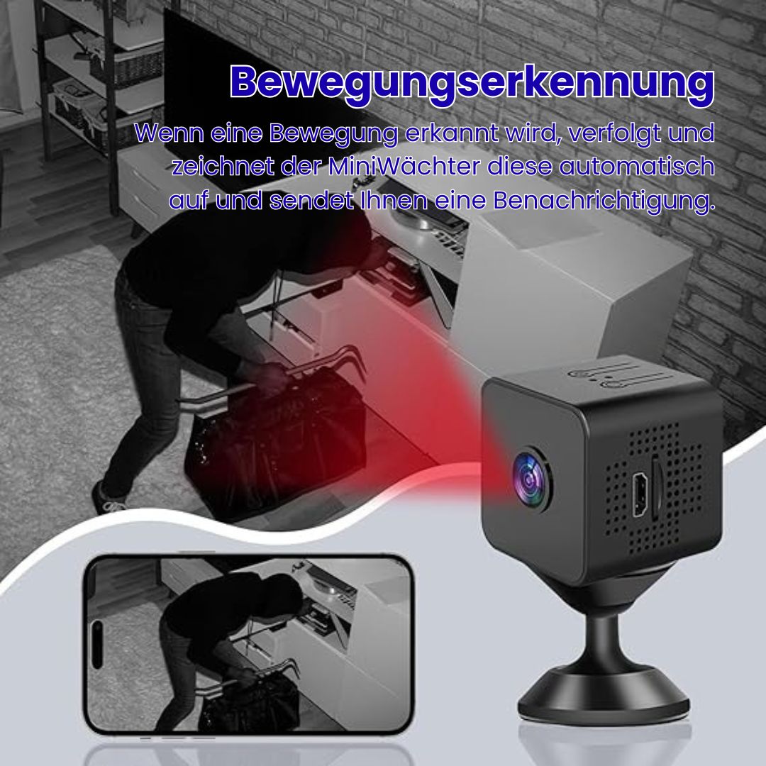 Surveillance Camera for Outdoor & Indoor | Mini Wi-Fi Camera with Live Transmission to Phone | Wireless & Compact | MiniGuardian
