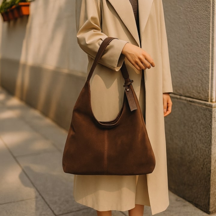 Shoulder Bag for Women | Suede Shoulder Bag | Vintage Bag | Lederin