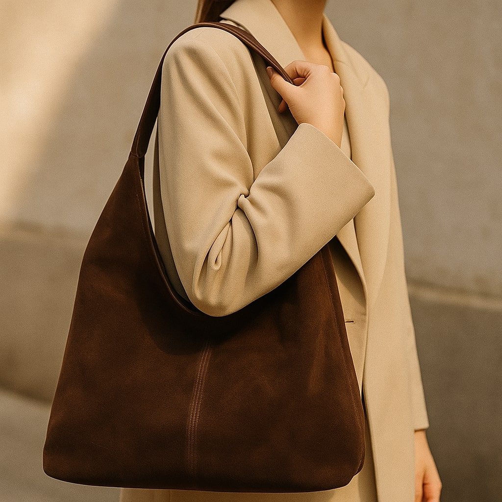 Shoulder Bag for Women | Suede Shoulder Bag | Vintage Bag | Lederin
