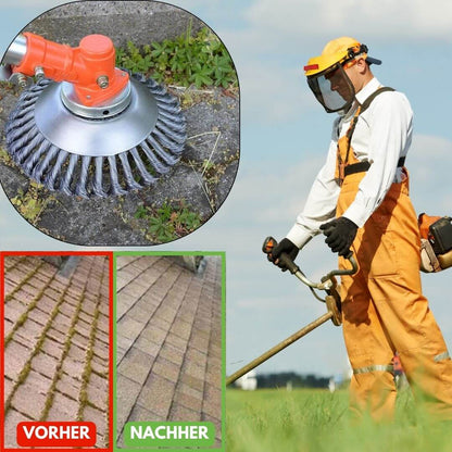 Unkrautbürste für Rasentrimmer | Unkraut beseitigen | GardenSteel