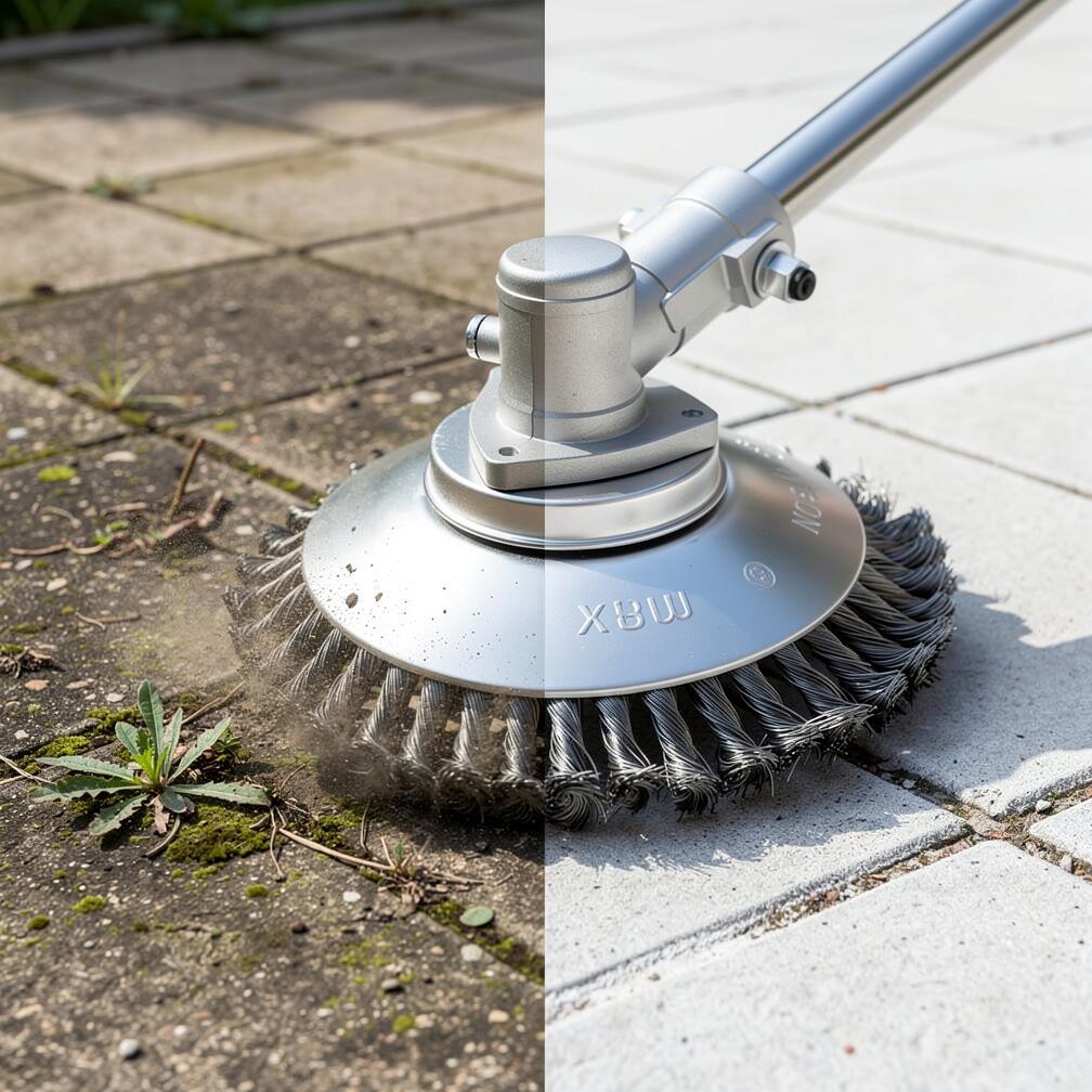 Unkrautbürste für Rasentrimmer | Unkraut beseitigen | GardenSteel